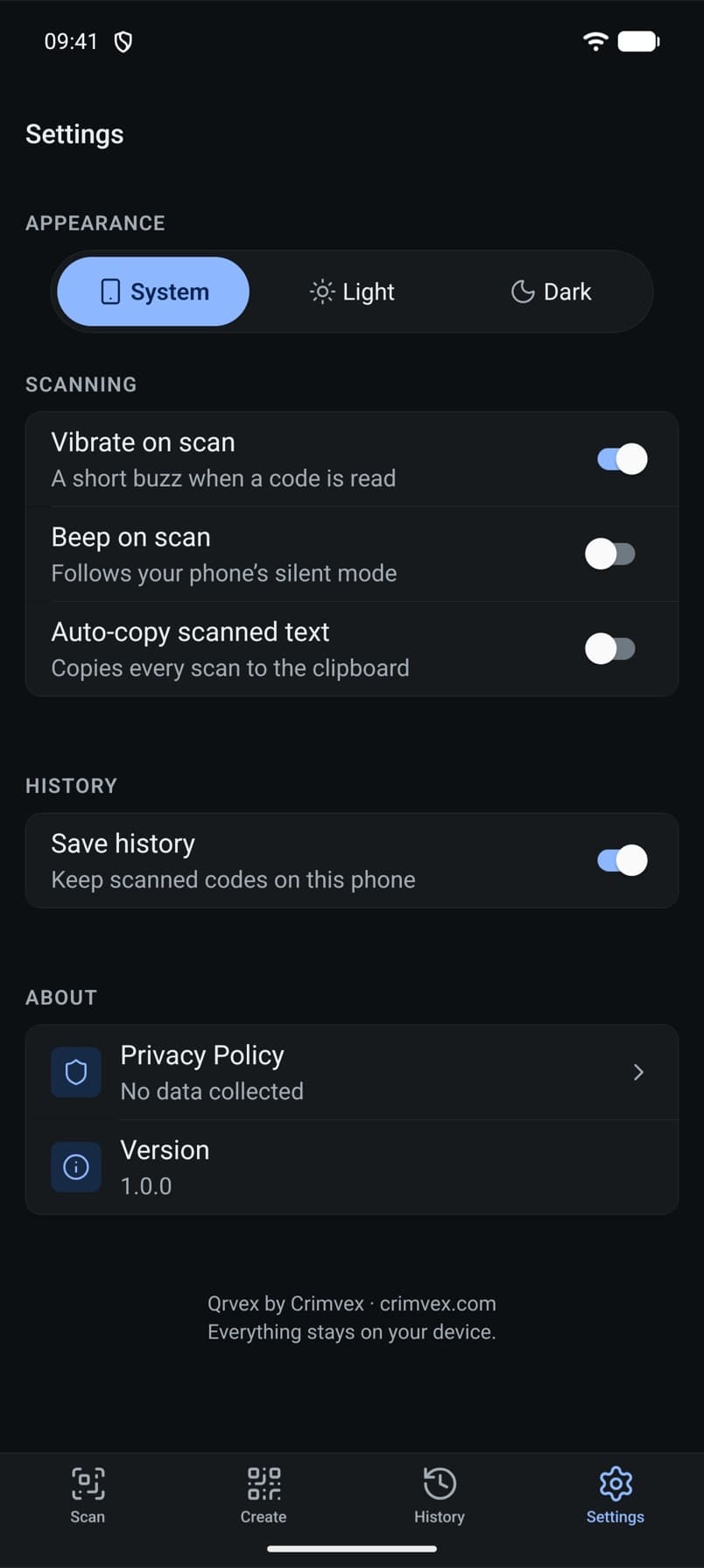 Qrvex: Stays on your phone